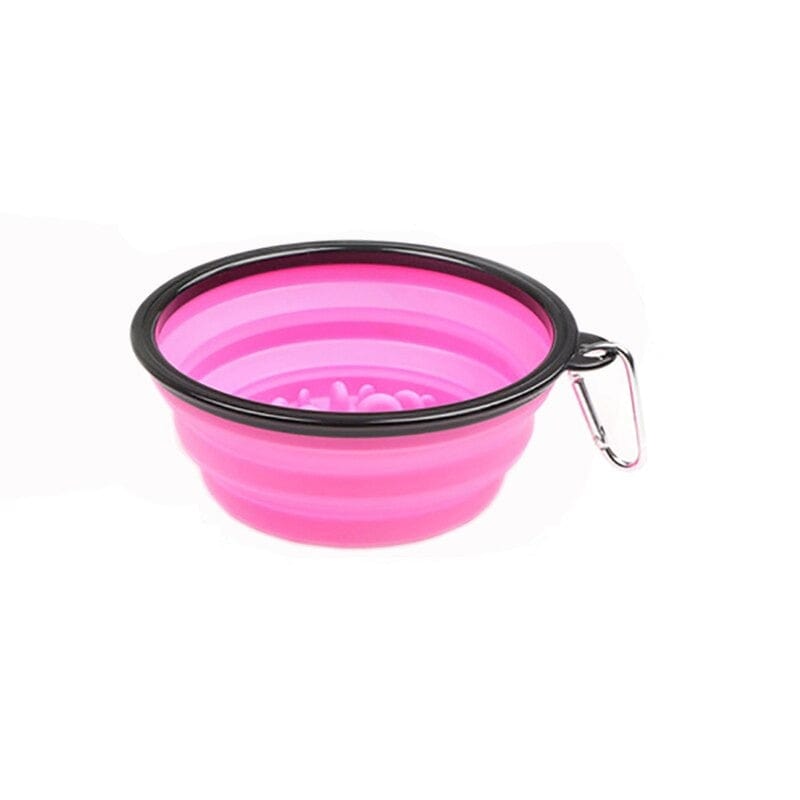 The Howling Hounds 0 Pink Collapsible Slow Feeder Bowl